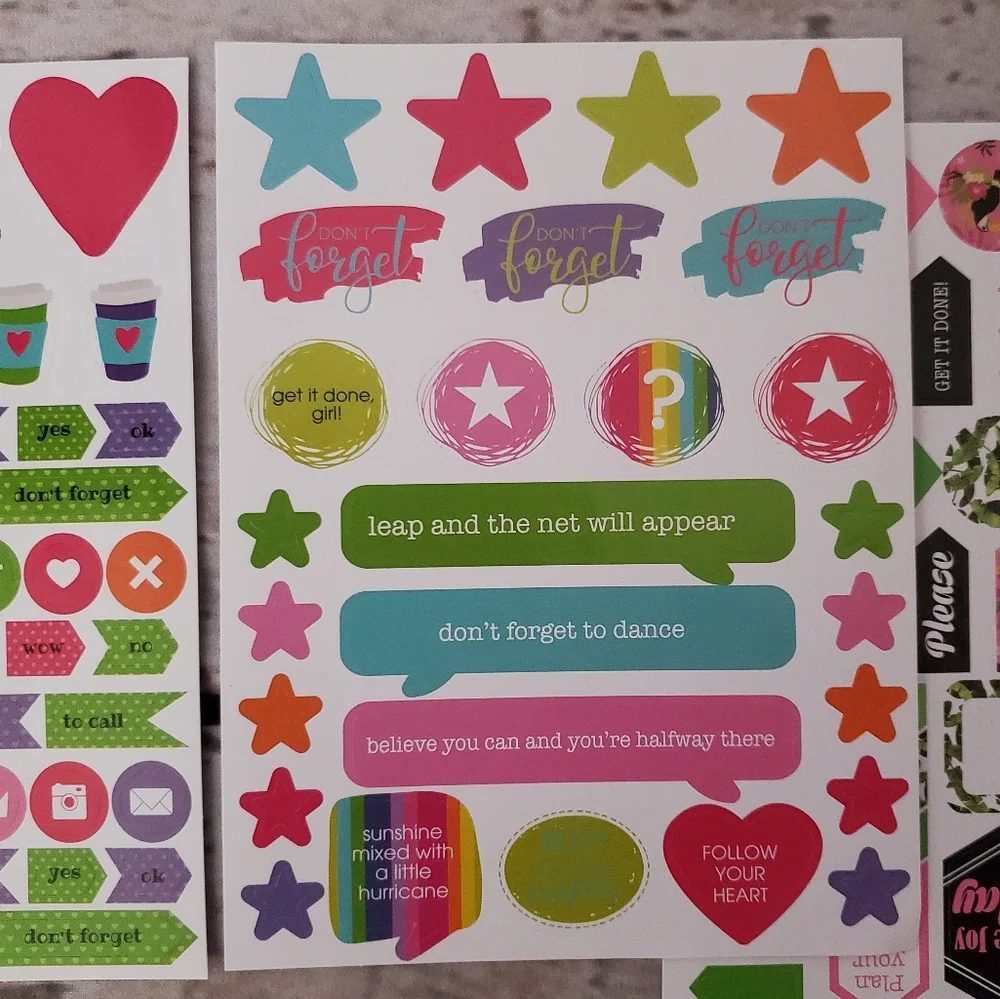Planner stickers bundle reminders, quotes, motivational